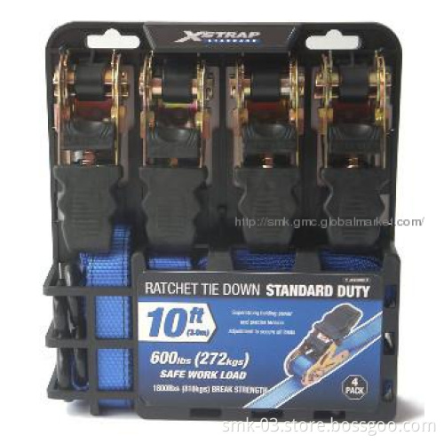4pc 1\"x10ft ratchet tie down